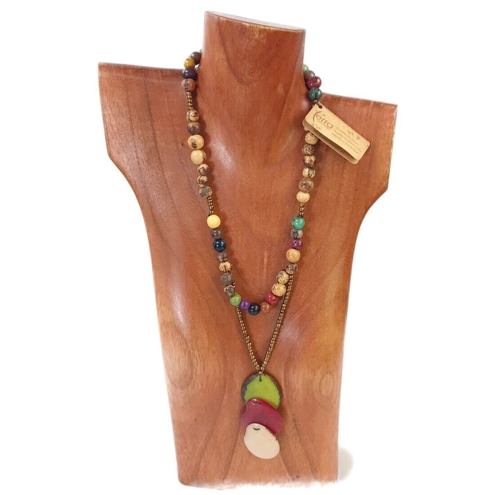 Natural Materials Layered Look Necklace #2